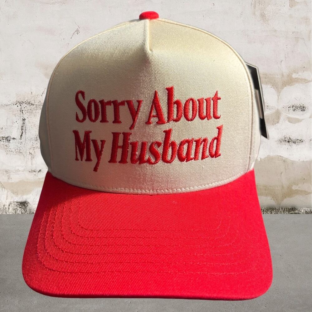 C.C Sorry About My Husband Trucker Hat NWT